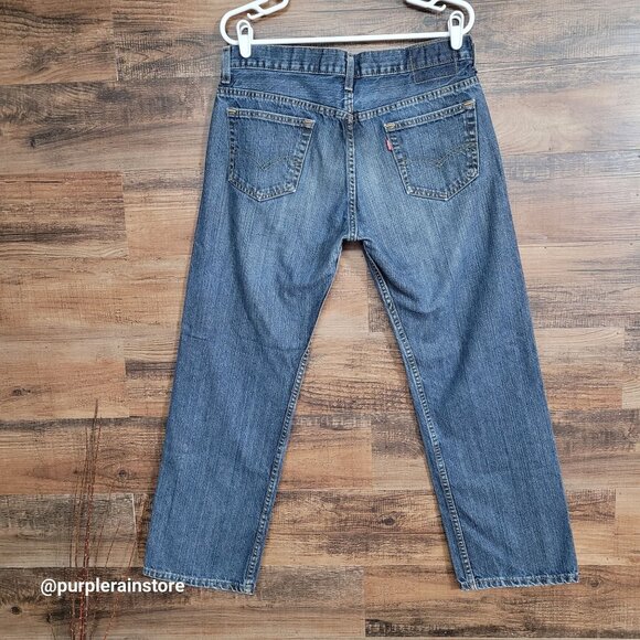 Levi's Jeans Tag 36x30 Measures 32x29 Loose Straight 569 Medium Dark Wash Denim - Picture 2 of 12